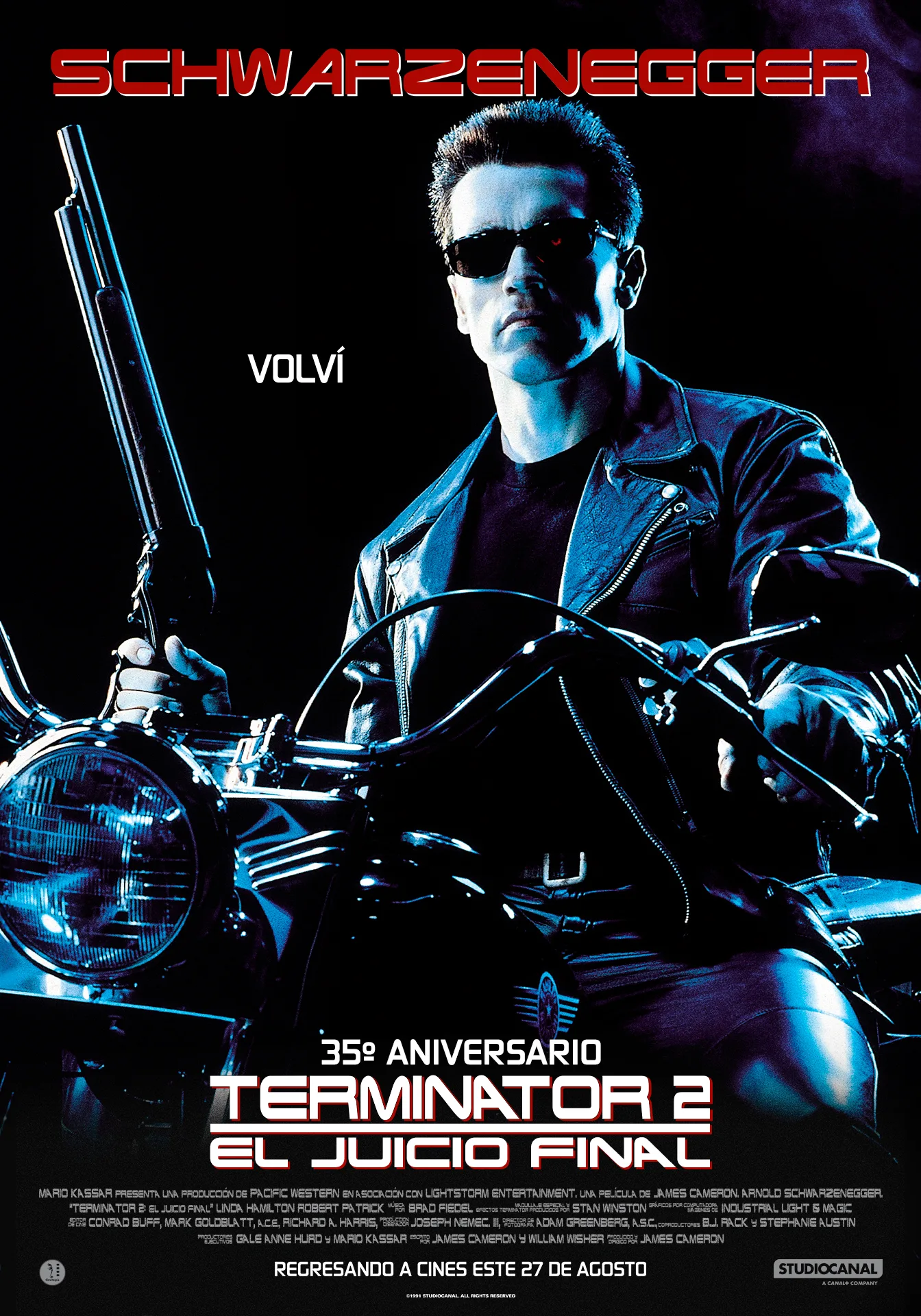 Terminator 2 : el regreso a los cines de uno 1 Terminator 2 Afiche Cines 1344 x 1920